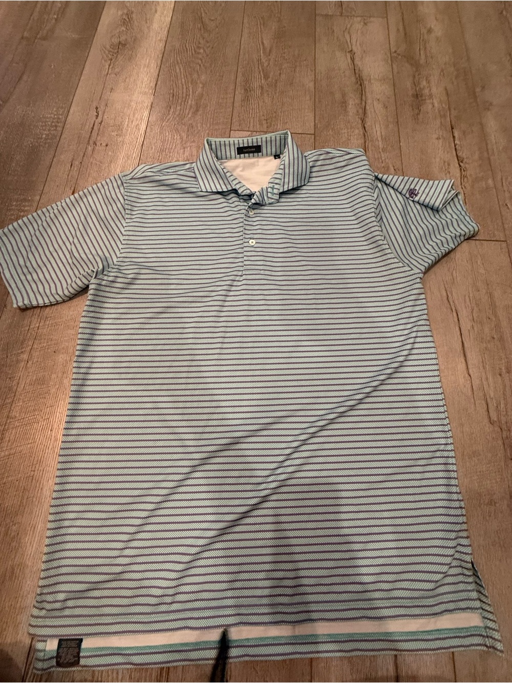 Turtleson Men’s Performance Polo – Striped – Size L